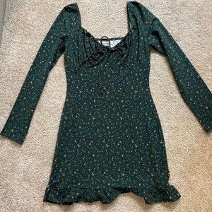 Reformation mini green pattern dress NWT